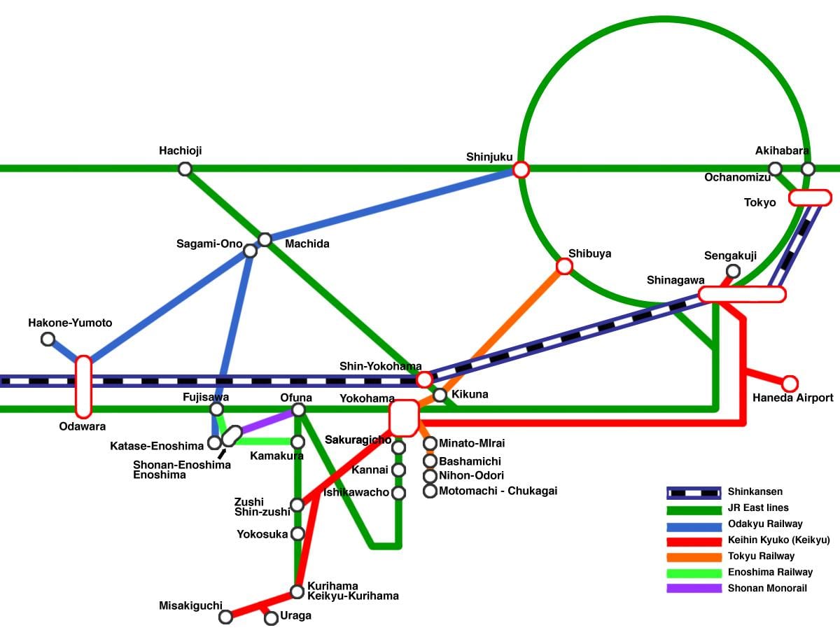Yokohama line mapy
