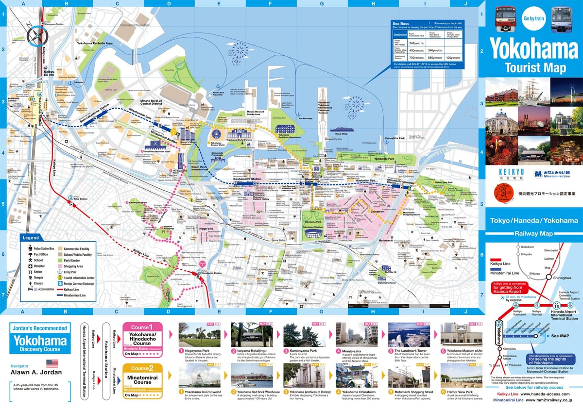 Mapa Yokohama atrakce