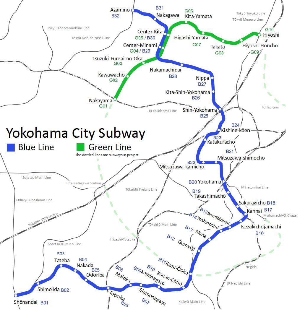 Yokohama mapa metro