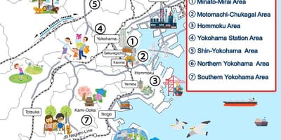 Yokohama vyhlídkové mapě