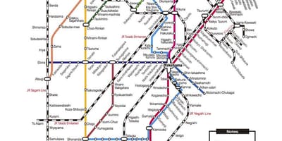 Yokohama železniční mapě